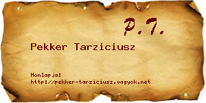Pekker Tarziciusz névjegykártya